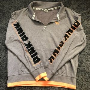 PINK Victoria’s Secret Gray Quarter-Zip Jacket